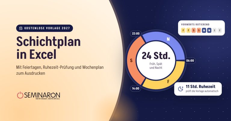 Schichtplan in Excel: kostenlose Vorlage 2027 mit 24-Stunden-Uhr für Früh-, Spät- und Nachtschicht