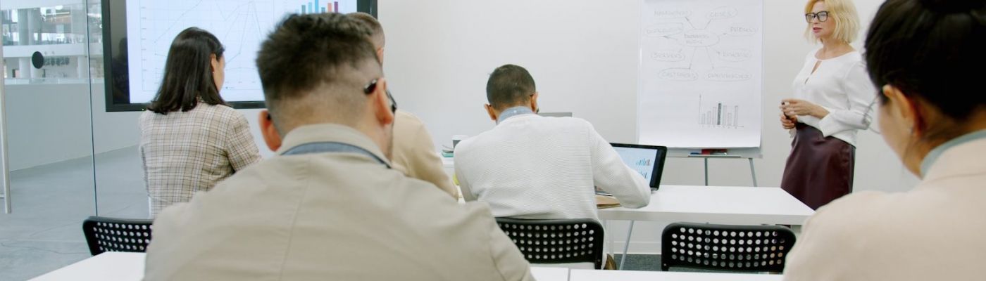 Eine Firma wird in einer KI Schulung für Mitarbeiter geschult